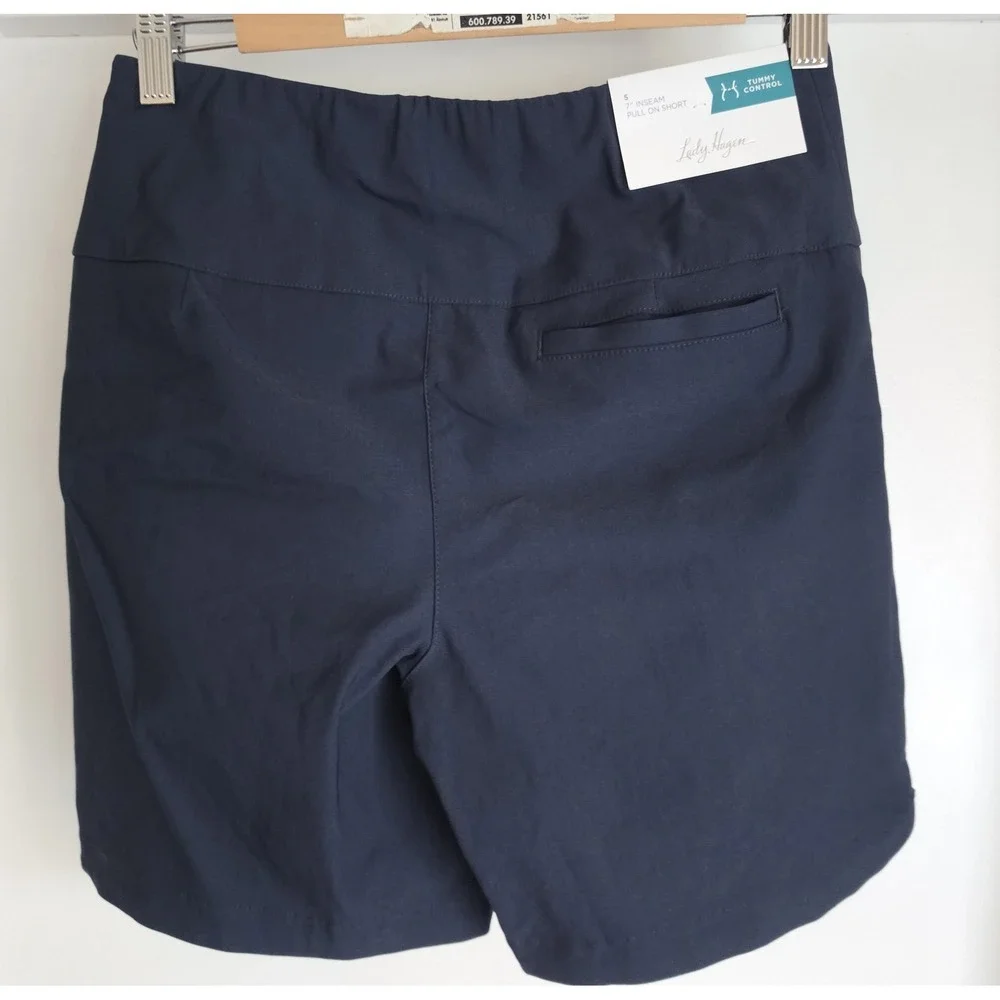NWT Lady Hagen Women's Golf Shorts Size S Navy Solid Bermuda Athleisure Casual